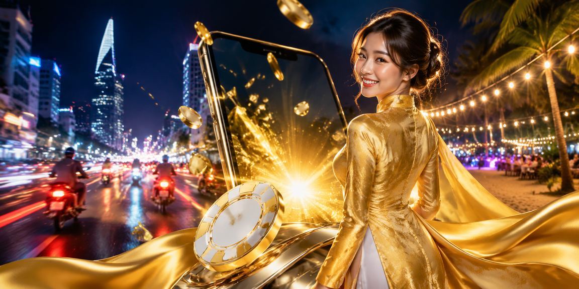 Người dùng TP. Hồ Chí Minh trải nghiệm ứng dụng casino d2f trong trang phục áo dài truyền thống